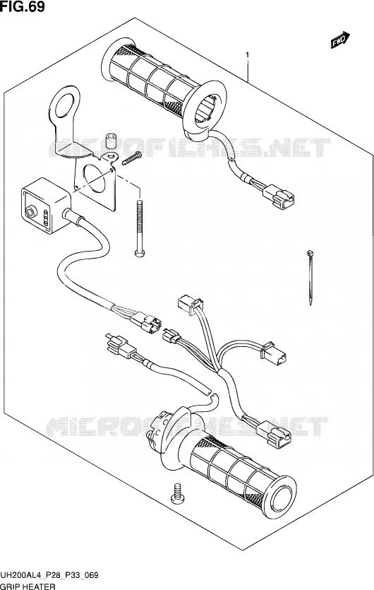 GRIP HEATER SET (OPTIONAL) Suzuki SCOOTER 200 BURGMAN 2014  UH200A L4 (P03,P28,P33)