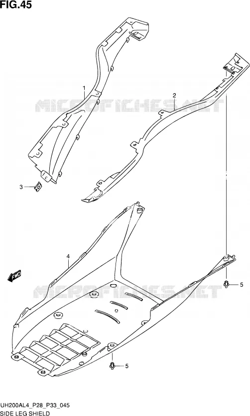 LOWER FAIRING Suzuki SCOOTER 200 BURGMAN 2014  UH200A L4 (P03,P28,P33)