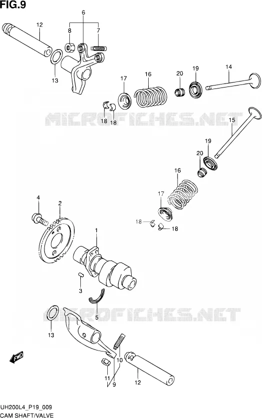 CAMSHAFT - VALVES Suzuki SCOOTER 200 BURGMAN 2014  UH200A L4 (P19)
