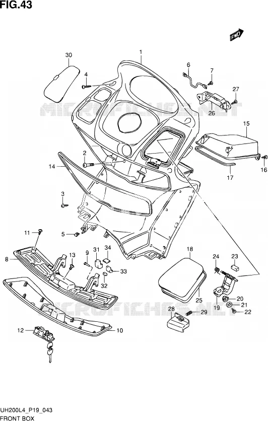 GLOVE BOX Suzuki SCOOTER 200 BURGMAN 2014  UH200A L4 (P19)