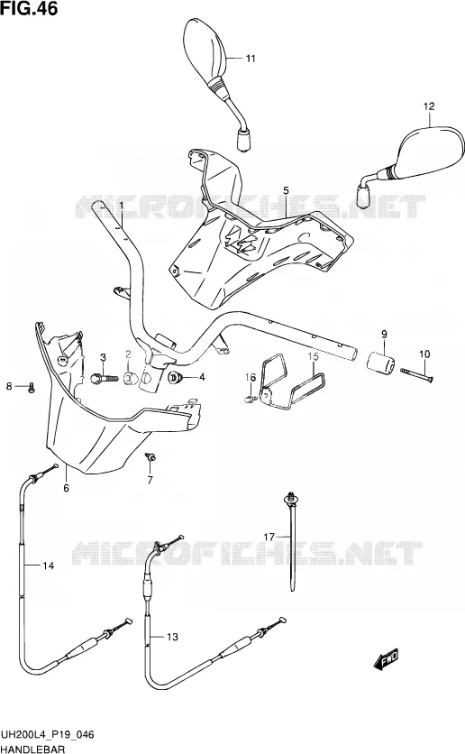 HANDELBAR Suzuki SCOOTER 200 BURGMAN 2014  UH200A L4 (P19)