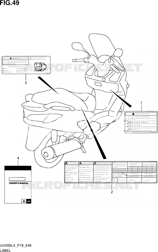 LABEL Suzuki SCOOTER 200 BURGMAN 2014  UH200A L4 (P19)