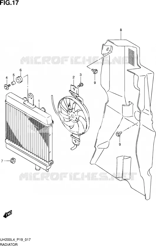 RADIATOR Suzuki SCOOTER 200 BURGMAN 2014  UH200A L4 (P19)