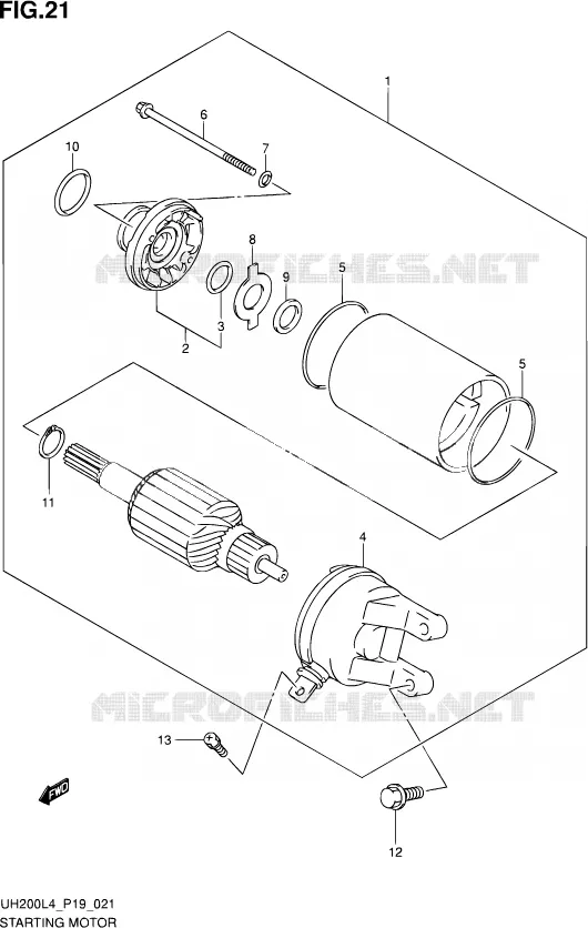 STARTER MOTOR Suzuki SCOOTER 200 BURGMAN 2014  UH200A L4 (P19)