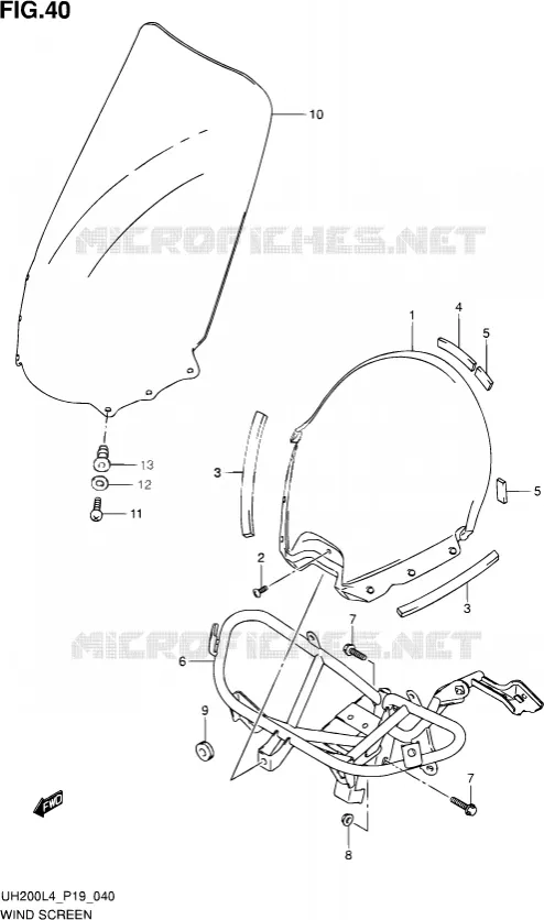 WINDSCREEN (UH200AL4 P19) Suzuki SCOOTER 200 BURGMAN 2014  UH200A L4 (P19)