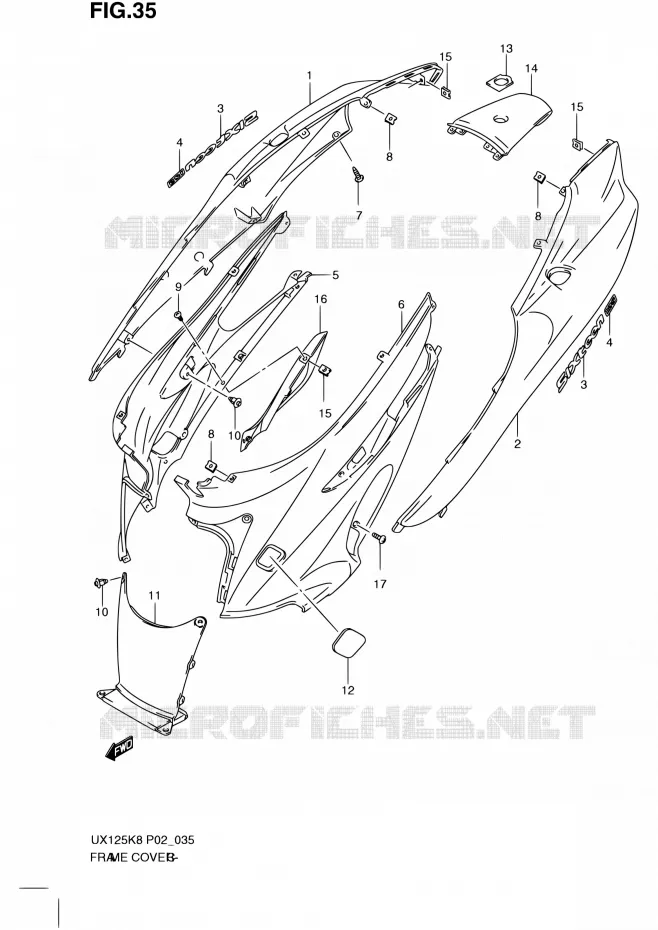 FAIRING Suzuki SCOOTER 125 SIXTEEN 2010  UX125L0(P19)