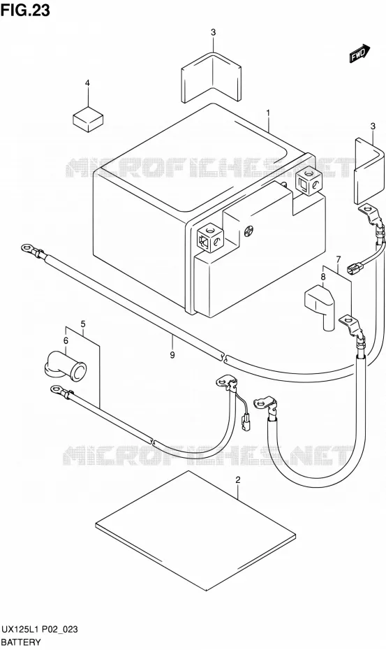 BATTERY Suzuki SCOOTER 125 SIXTEEN 2012  UX125L1(P19)