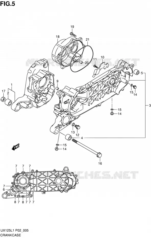 CRACKCASE COVER Suzuki SCOOTER 125 SIXTEEN 2012  UX125L1(P19)