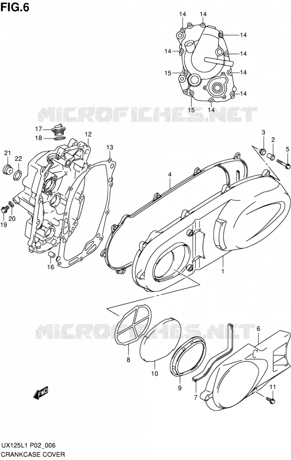 CRACKCASE COVER Suzuki SCOOTER 125 SIXTEEN 2012  UX125L1(P19)