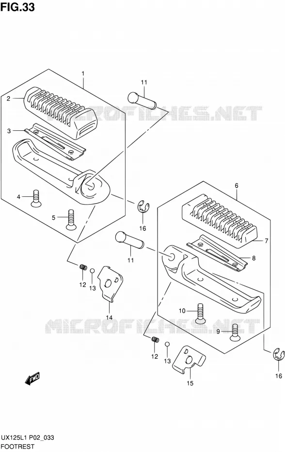 FOOTREST Suzuki SCOOTER 125 SIXTEEN 2012  UX125L1(P19)