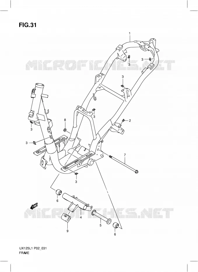 FRAME Suzuki SCOOTER 125 SIXTEEN 2012  UX125L1(P19)