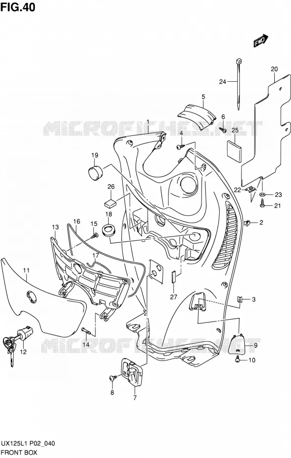 GLOVE BOX Suzuki SCOOTER 125 SIXTEEN 2011  UX125L1(P19)