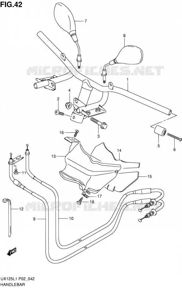 HANDELBAR Suzuki SCOOTER 125 SIXTEEN 2011  UX125L1(P19)