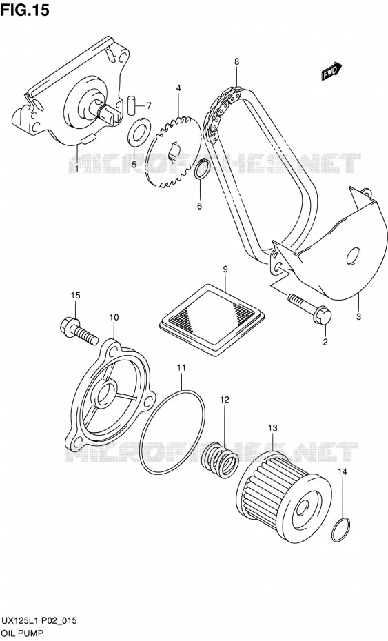 OIL PUMP Suzuki SCOOTER 125 SIXTEEN 2012  UX125L1(P19)
