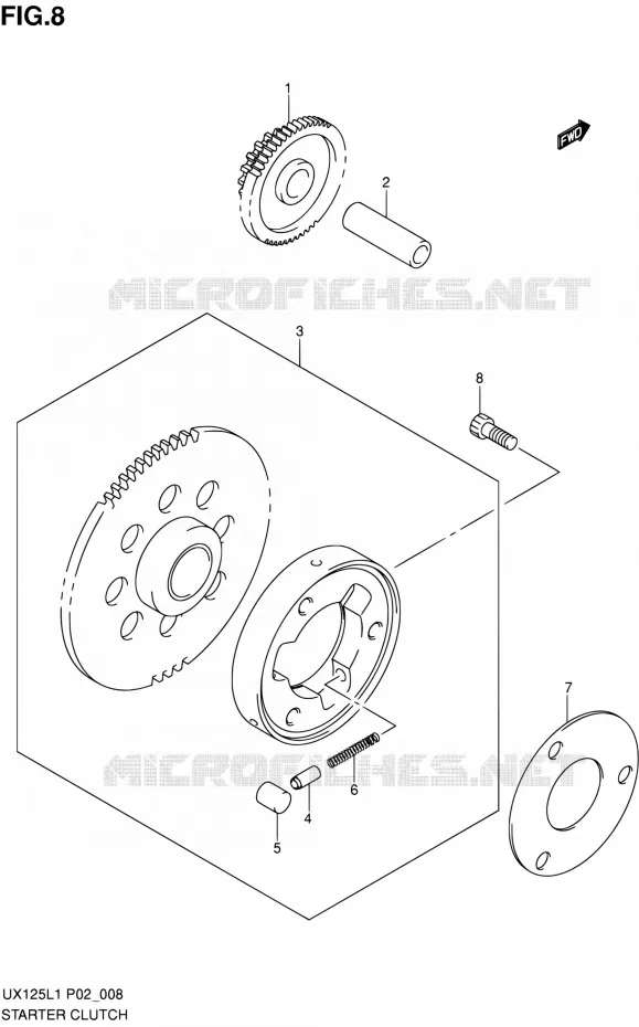 STARTER MOTOR CLUTCH Suzuki SCOOTER 125 SIXTEEN 2012  UX125L1(P19)