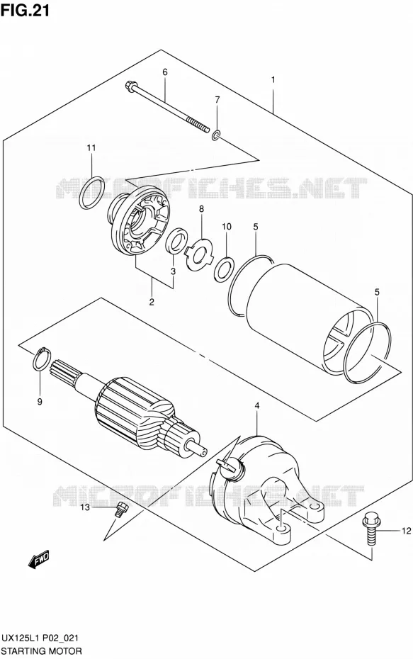 STARTER MOTOR Suzuki SCOOTER 125 SIXTEEN 2011  UX125L1(P19)