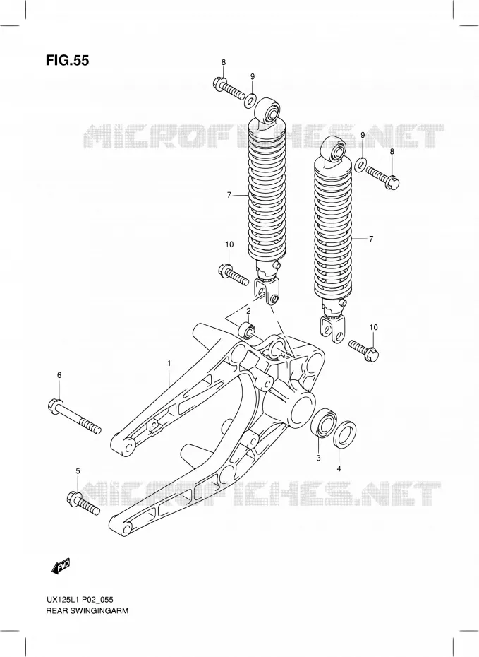 SWINGARM Suzuki SCOOTER 125 SIXTEEN 2011  UX125L1(P19)