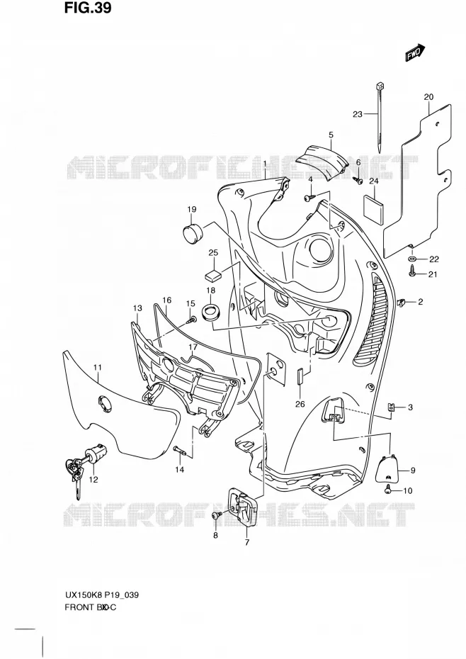 GLOVE BOX Suzuki SCOOTER 150 SIXTEEN 2008  UX150 K8 (P19)