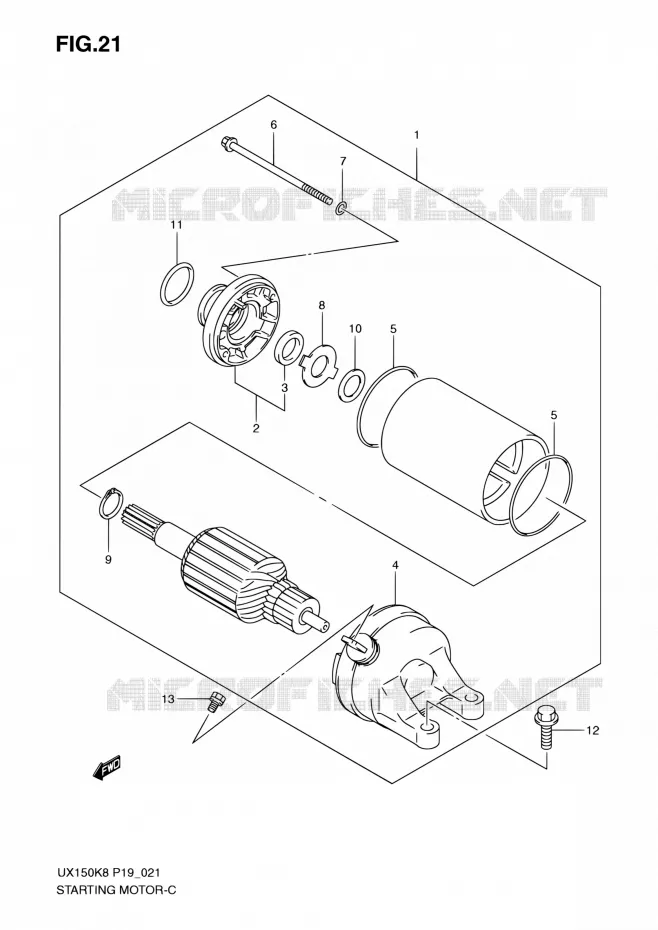 STARTER MOTOR Suzuki SCOOTER 150 SIXTEEN 2008  UX150 K8 (P19)