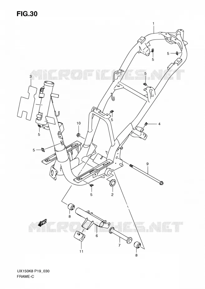 FRAME Suzuki SCOOTER 150 SIXTEEN 2010  UX150 L0 (P19)