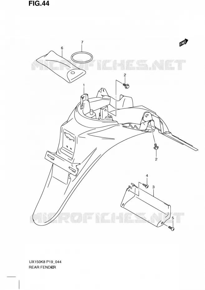REAR FEDNER Suzuki SCOOTER 150 SIXTEEN 2010  UX150 L0 (P19)