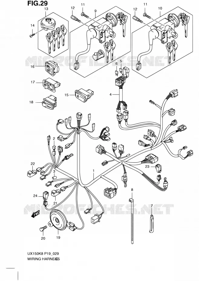 WIRING HARNESS Suzuki SCOOTER 150 SIXTEEN 2010  UX150 L0 (P19)