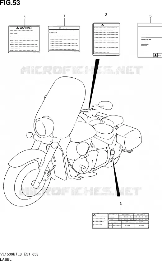 LABEL Suzuki MOTO 1500 INTRUDER 2013  VL1500B TL3 (E51)