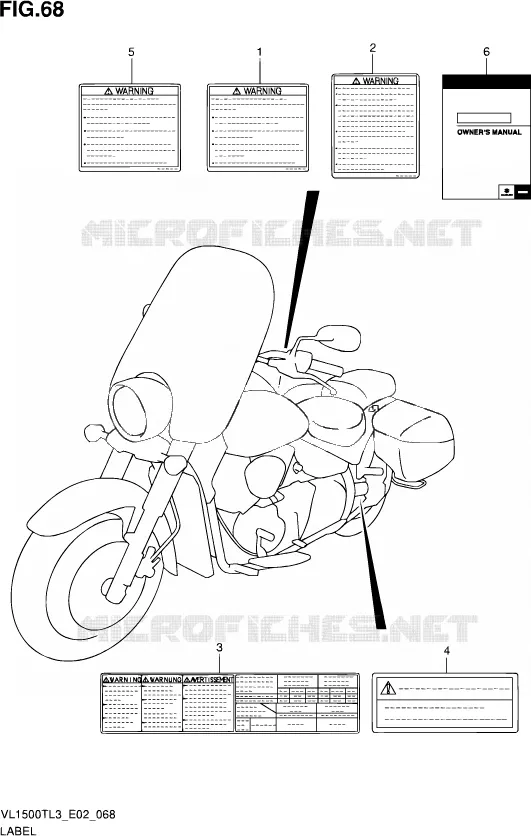 LABEL (VL1500TL3 E19) Suzuki MOTO 1500 INTRUDER 2013  VL1500T L3 (E19)