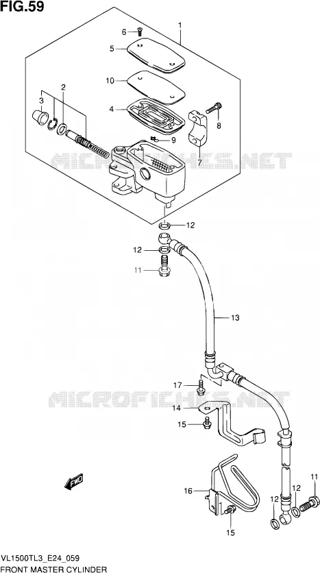 FR. MASTER CYLINDER Suzuki MOTO 1500 BOULEVARD 2013  VL1500T L3 (E24)