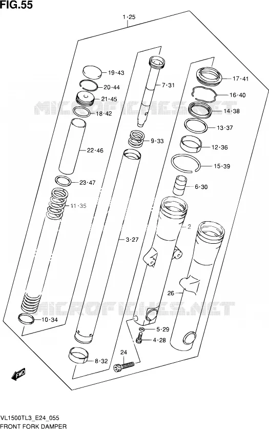 FRONT FORK Suzuki MOTO 1500 BOULEVARD 2013  VL1500T L3 (E24)