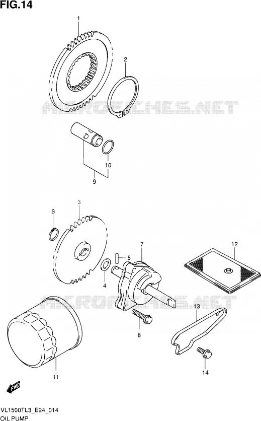 OIL PUMP Suzuki MOTO 1500 BOULEVARD 2013  VL1500T L3 (E24)