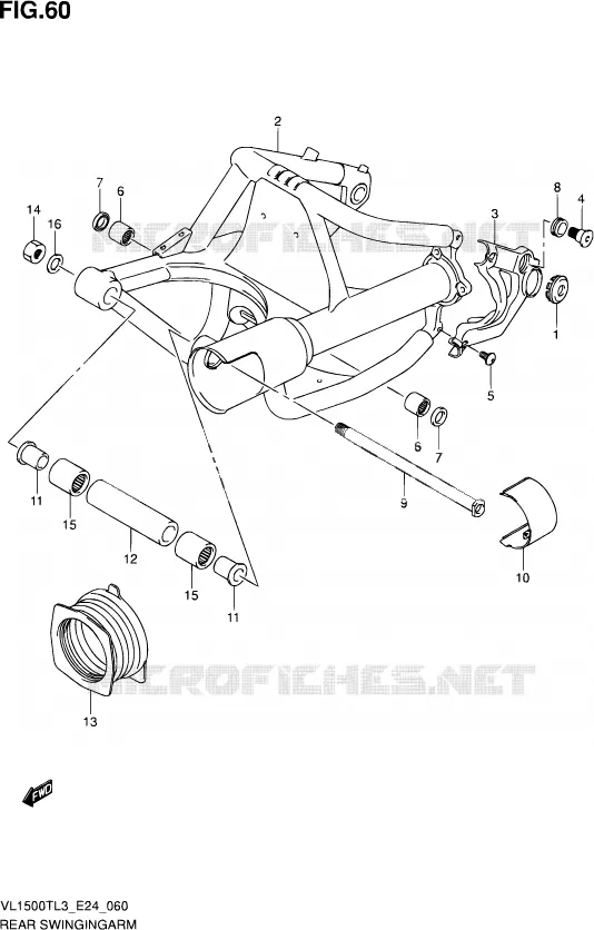SWINGARM Suzuki MOTO 1500 BOULEVARD 2013  VL1500T L3 (E24)