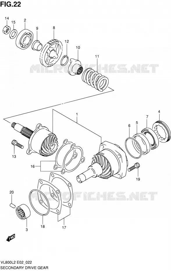 DRIVESHAFT Suzuki MOTO 800 VOLUSIA 2012  VL800L2