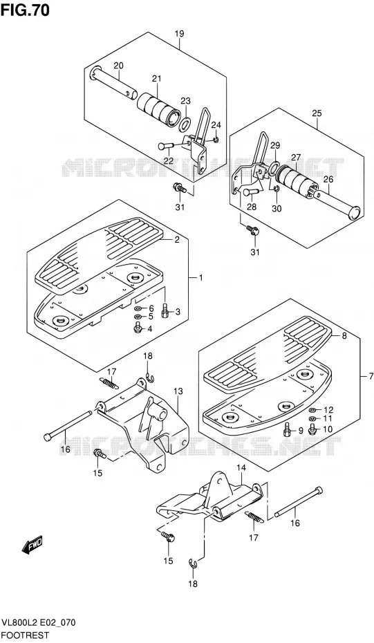 FOOTREST Suzuki MOTO 800 VOLUSIA 2012  VL800L2