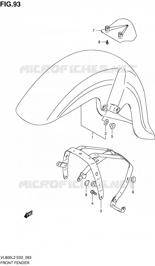 FRONT FENDER (VL800L2 E24) Suzuki MOTO 800 VOLUSIA 2012  VL800L2