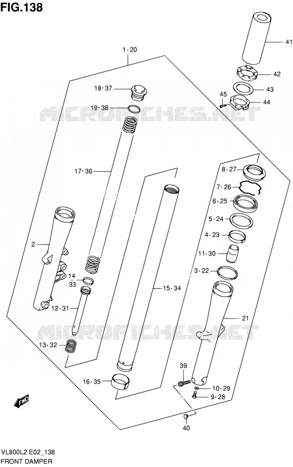 FRONT FORK Suzuki MOTO 800 VOLUSIA 2012  VL800L2