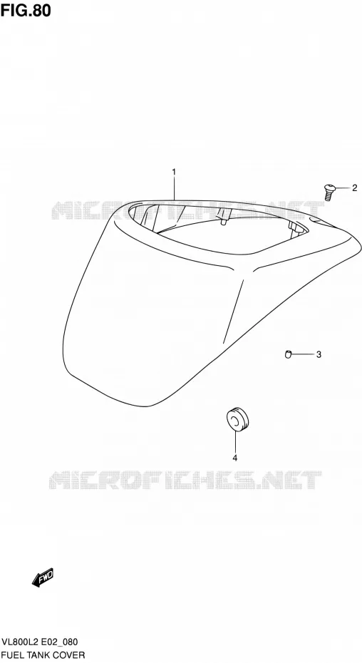 FUEL TANK COVER Suzuki MOTO 800 VOLUSIA 2012  VL800L2