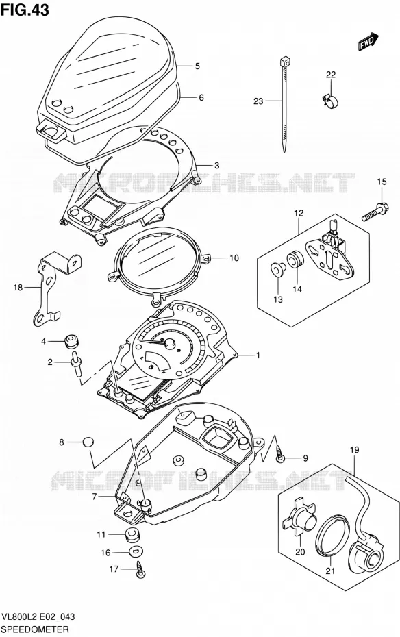 SPEEDOMETER (VL800CL2 E24) Suzuki MOTO 800 VOLUSIA 2012  VL800L2