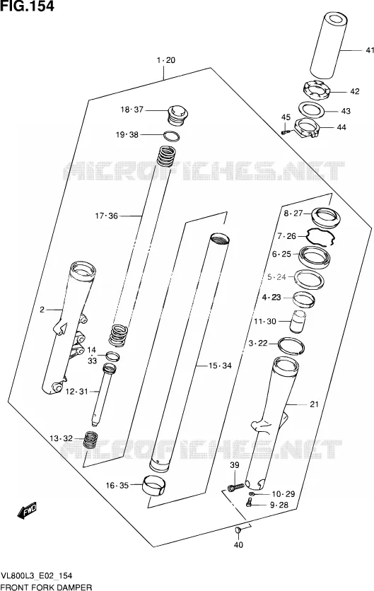 FRONT FORK Suzuki MOTO 800 VOLUSIA 2013  VL800 L3 (E02)