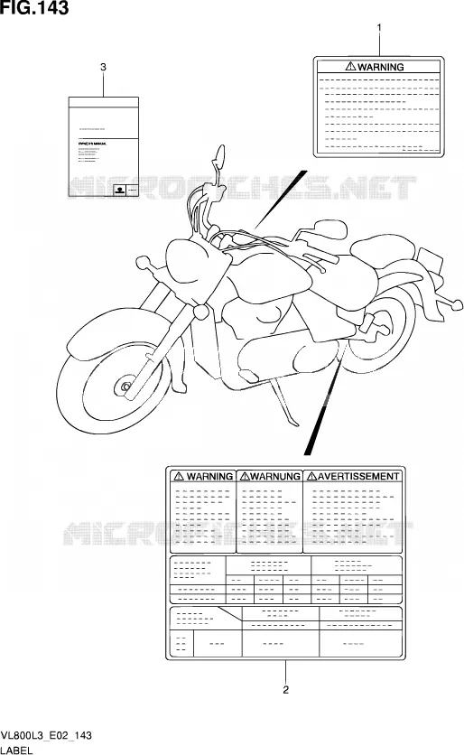 LABEL (VL800CUEL3 E19) Suzuki MOTO 800 VOLUSIA 2013  VL800 L3 (E02)