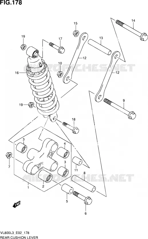SHOCK ABSORBER LINKAGE (VL800L3 E24) Suzuki MOTO 800 VOLUSIA 2013  VL800 L3 (E02)