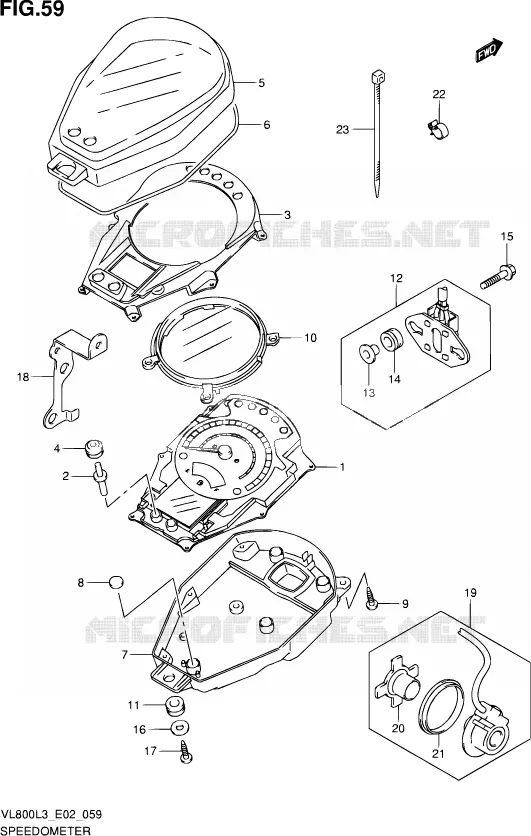 SPEEDOMETER (VL800CL3 E24) Suzuki MOTO 800 VOLUSIA 2013  VL800 L3 (E02)