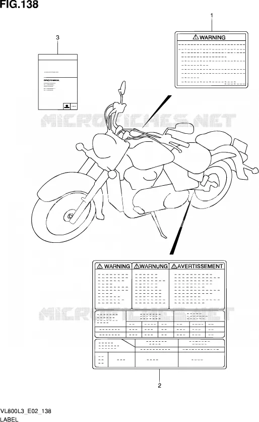 LABEL (VL800L3 E24) Suzuki MOTO 800 VOLUSIA 2013  VL800 L3 (E19)