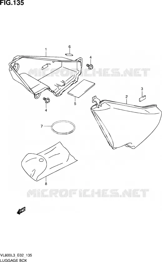LUGGAGE BOX Suzuki MOTO 800 VOLUSIA 2013  VL800 L3 (E19)