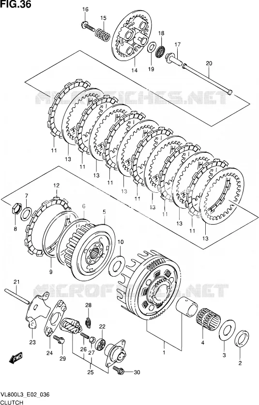 CLUTCH Suzuki MOTO 800 VOLUSIA 2013  VL800 L3/VL800T L3 (E24)
