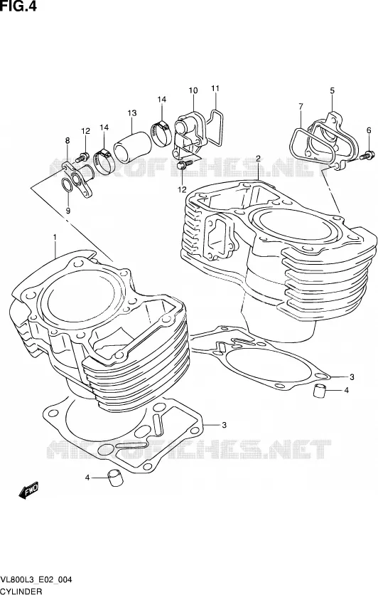 CYLINDER Suzuki MOTO 800 VOLUSIA 2013  VL800 L3/VL800T L3 (E24)