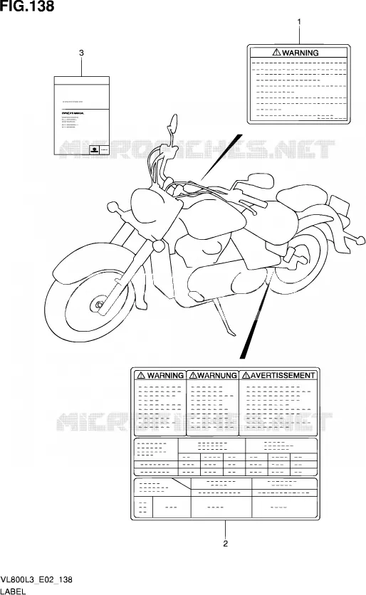 LABEL (VL800L3 E24) Suzuki MOTO 800 VOLUSIA 2013  VL800 L3/VL800T L3 (E24)