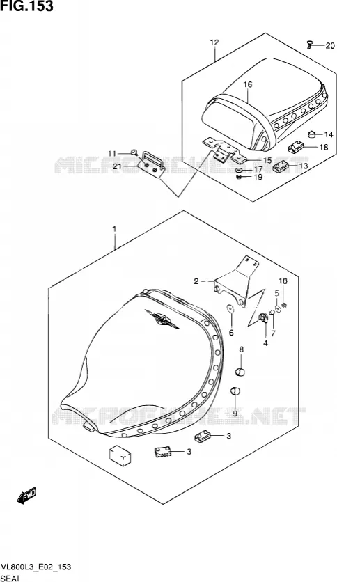 SEAT (VL800TL3 E24) Suzuki MOTO 800 VOLUSIA 2013  VL800 L3/VL800T L3 (E24)