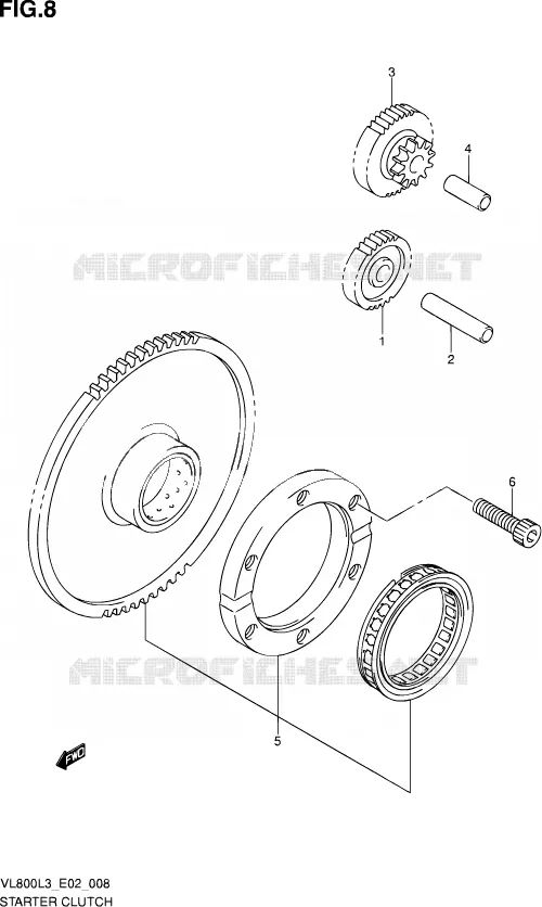 STARTER MOTOR CLUTCH Suzuki MOTO 800 VOLUSIA 2013  VL800 L3/VL800T L3 (E24)