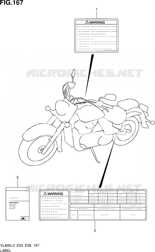 LABEL (VL800CL3 E28) Suzuki MOTO 800 VOLUSIA 2013  VL800 L3/VL800T L3/VL800C L3